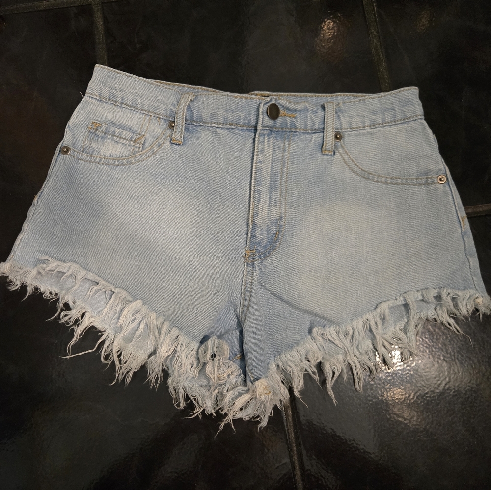 Forever 21 Denim Frayed Hem Shorts